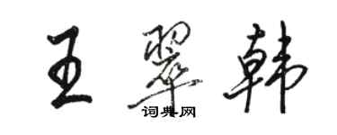 駱恆光王翠韓行書個性簽名怎么寫