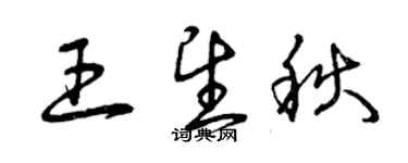 曾慶福王望秋草書個性簽名怎么寫