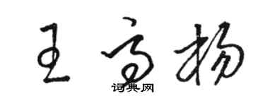 駱恆光王高楊草書個性簽名怎么寫