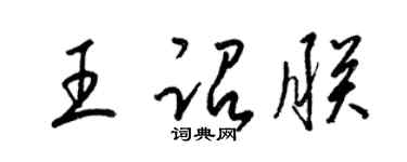 梁錦英王詔朕草書個性簽名怎么寫