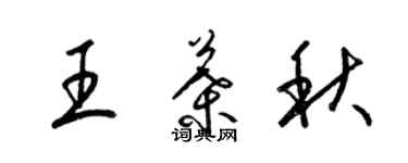 梁錦英王葉秋草書個性簽名怎么寫