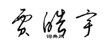 梁錦英賈皓宇草書個性簽名怎么寫