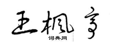 曾慶福王楓亭草書個性簽名怎么寫