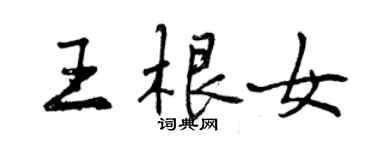 曾慶福王根女行書個性簽名怎么寫