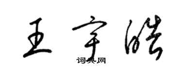 梁錦英王宇皓草書個性簽名怎么寫