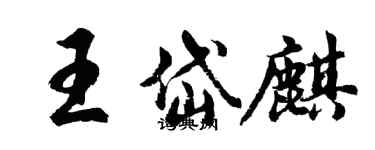 胡問遂王岱麒行書個性簽名怎么寫