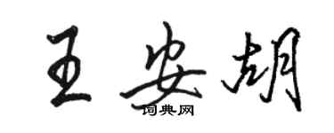 駱恆光王安胡行書個性簽名怎么寫