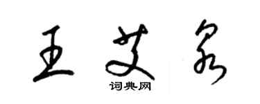 梁錦英王艾泉草書個性簽名怎么寫