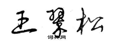 曾慶福王翠松草書個性簽名怎么寫