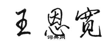 駱恆光王恩寬行書個性簽名怎么寫