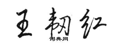 駱恆光王韌紅行書個性簽名怎么寫