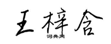 王正良王梓含行書個性簽名怎么寫