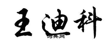 胡問遂王迪科行書個性簽名怎么寫