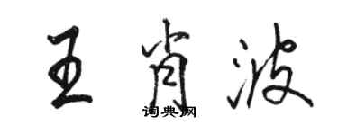 駱恆光王肖波行書個性簽名怎么寫