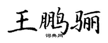 丁謙王鵬驪楷書個性簽名怎么寫