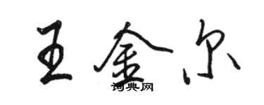 駱恆光王金爾行書個性簽名怎么寫