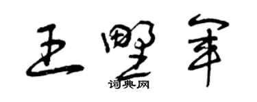 曾慶福王野軍草書個性簽名怎么寫