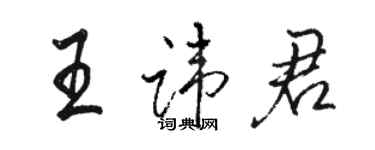 駱恆光王諱君行書個性簽名怎么寫