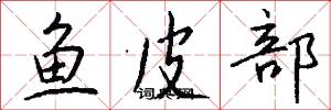 魚皮部怎么寫好看