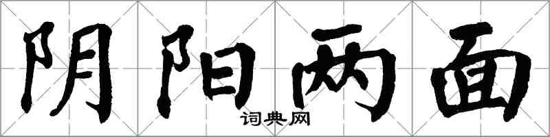 翁闓運陰陽兩面楷書怎么寫