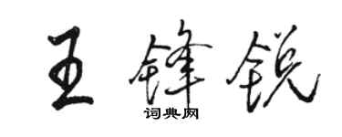 駱恆光王鋒銳行書個性簽名怎么寫