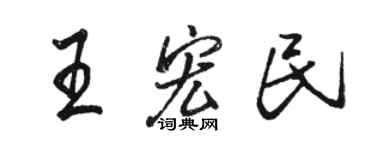 駱恆光王宏民行書個性簽名怎么寫