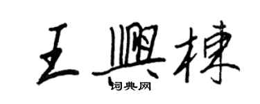 王正良王興棟行書個性簽名怎么寫