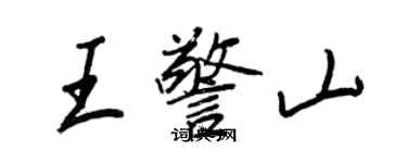 王正良王警山行書個性簽名怎么寫