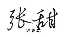 駱恆光張甜行書個性簽名怎么寫