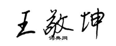 王正良王敬坤行書個性簽名怎么寫