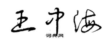 曾慶福王中海草書個性簽名怎么寫