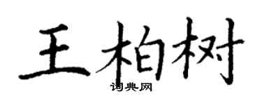 丁謙王柏樹楷書個性簽名怎么寫