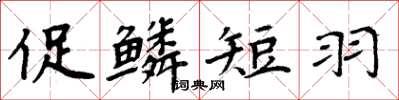 周炳元促鱗短羽楷書怎么寫