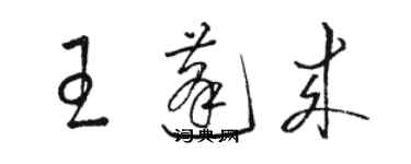 駱恆光王蓬來草書個性簽名怎么寫