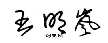 朱錫榮王明嵐草書個性簽名怎么寫