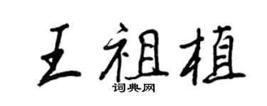 王正良王祖植行書個性簽名怎么寫
