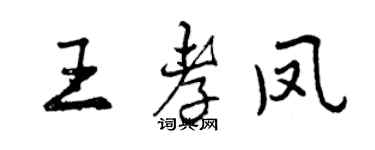 曾慶福王孝鳳行書個性簽名怎么寫