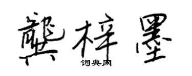 王正良龔梓墨行書個性簽名怎么寫