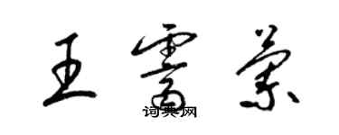 梁錦英王霽蘭草書個性簽名怎么寫