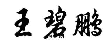 胡問遂王碧鵬行書個性簽名怎么寫
