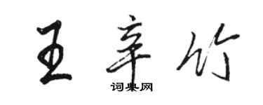 駱恆光王辛竹行書個性簽名怎么寫