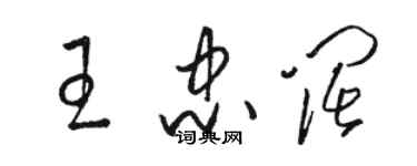 駱恆光王忠闊草書個性簽名怎么寫