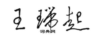 駱恆光王瑞起草書個性簽名怎么寫