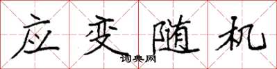 袁強應變隨機楷書怎么寫
