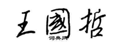 王正良王國哲行書個性簽名怎么寫