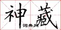 丁謙神藏楷書怎么寫