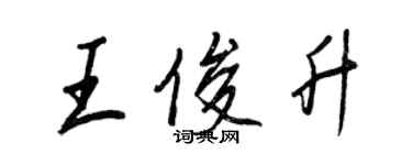 王正良王俊升行書個性簽名怎么寫