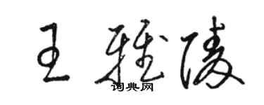 駱恆光王雅陵草書個性簽名怎么寫