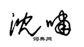 朱錫榮沈嘯草書個性簽名怎么寫