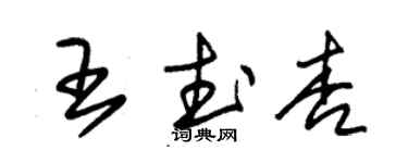 朱錫榮王武杏草書個性簽名怎么寫